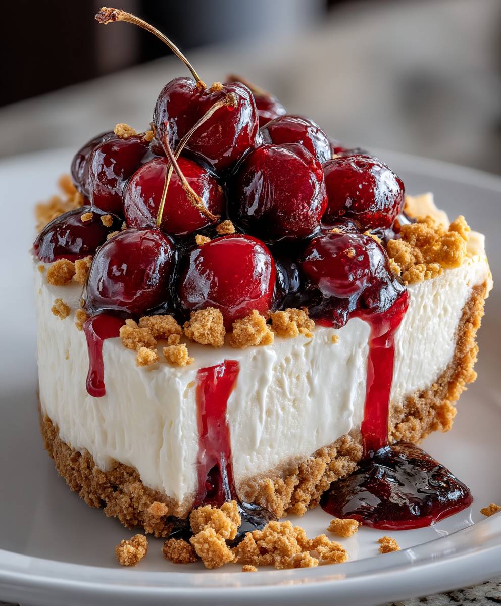 Cherry Cheesecake Delight | Creamy No-Bake Cherry Dessert