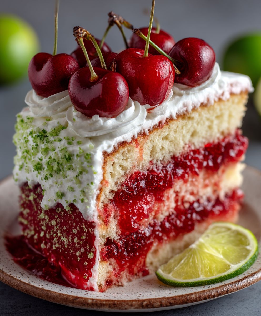 Cherry Limeade Cake | Sweet and Tangy Summer Cake Recipe
