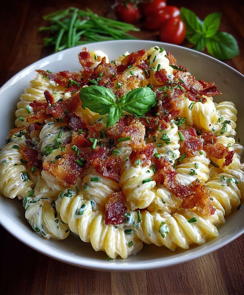 Creamy Pasta Salad with Crispy Beef Bacon | Easy Flavor-Packed Recipe image 2