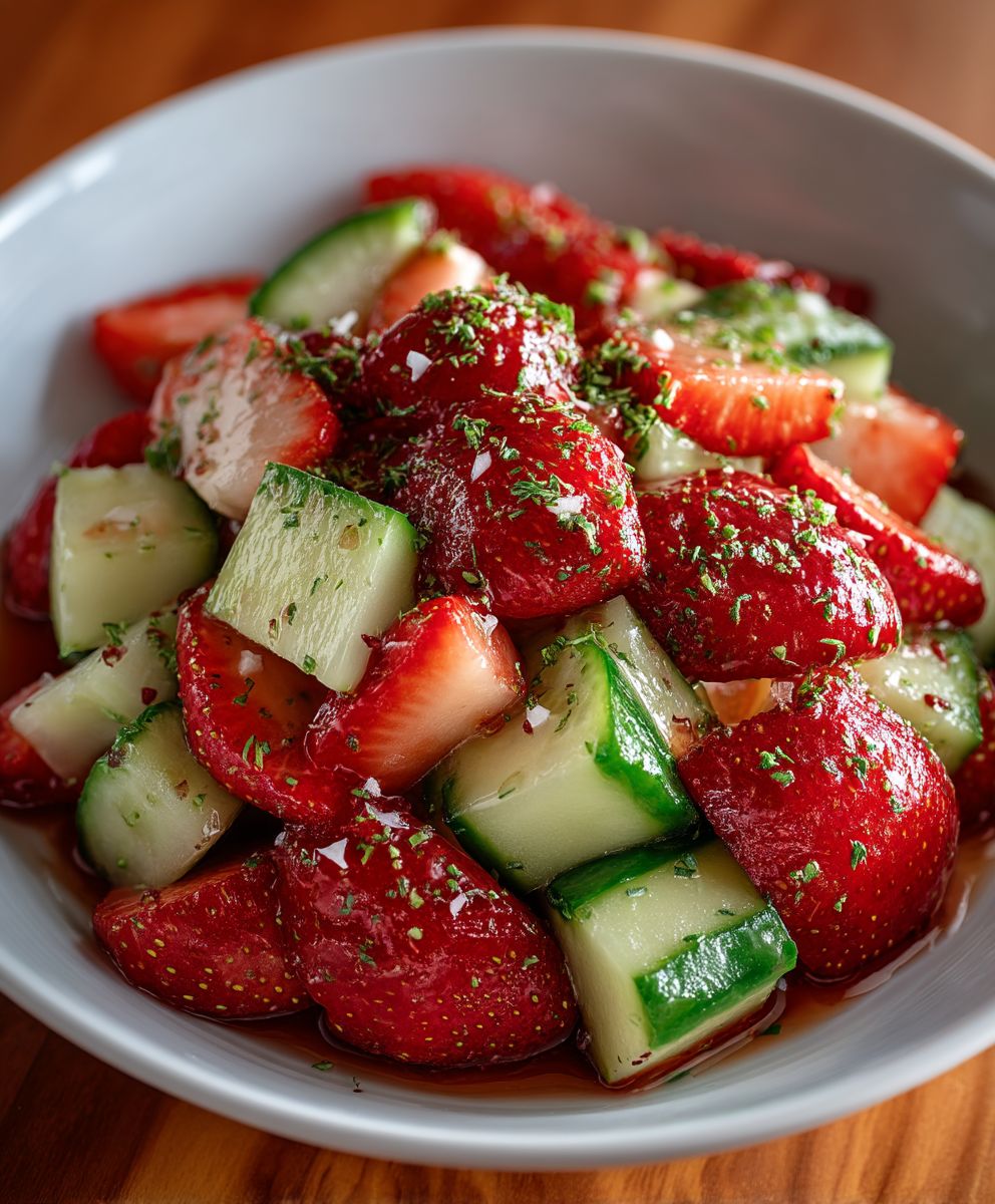 Strawberry Cucumber Salad | Fresh, Sweet & Refreshing Summer Recipe