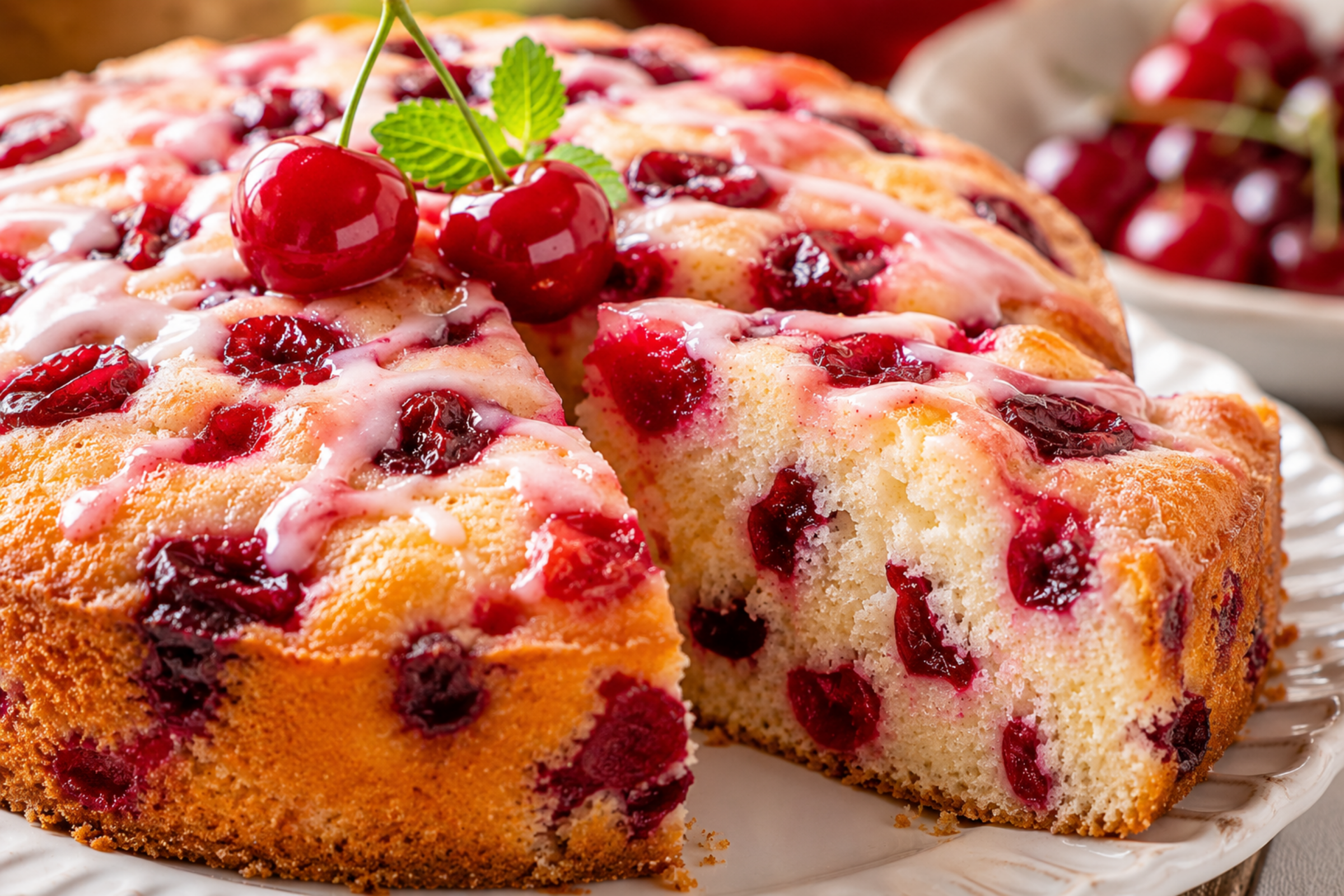 Cherry Chip Cake | Soft and Sweet Cherry Cake Recipe