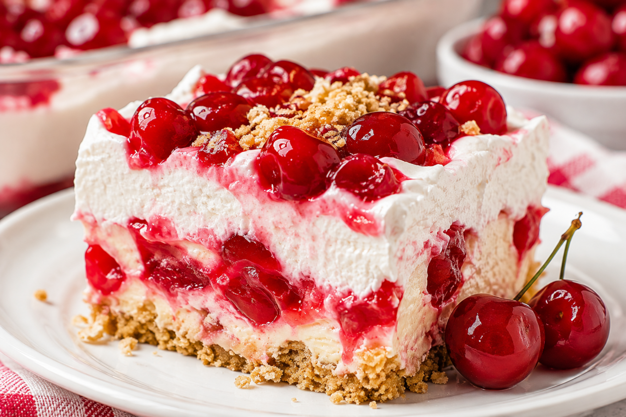 Cherry Yum Yum Dessert | Creamy No-Bake Cherry Dessert