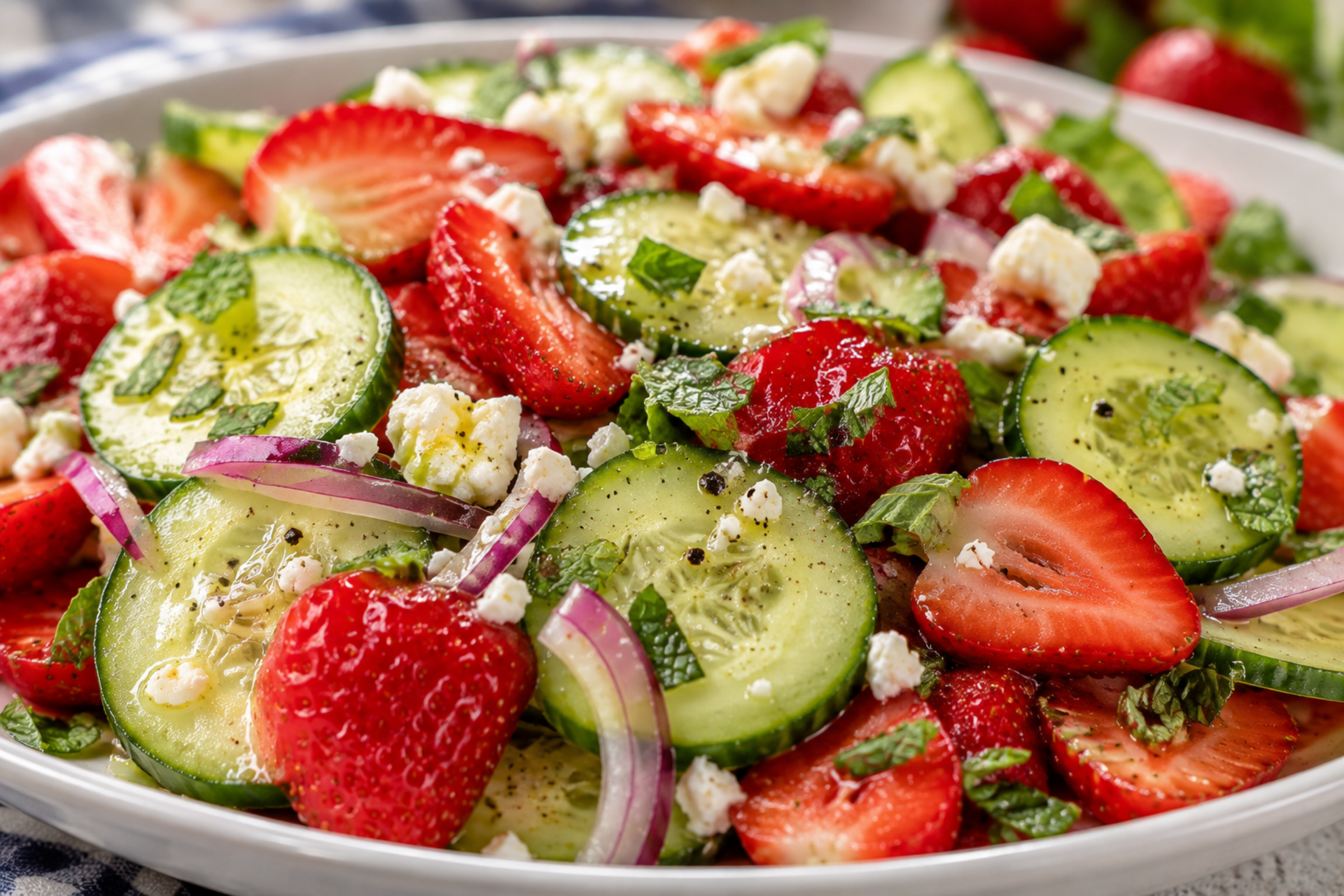 Strawberry Cucumber Salad | Fresh, Sweet & Refreshing Summer Recipe