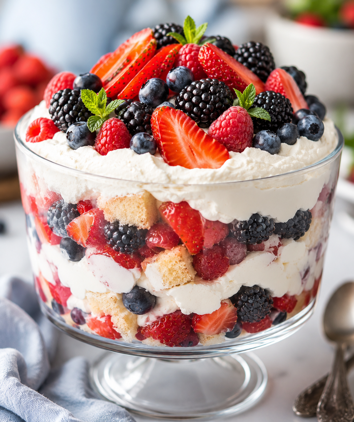 Summer Fruit Trifle Dessert | Easy Layered Refreshing Treat Recipe