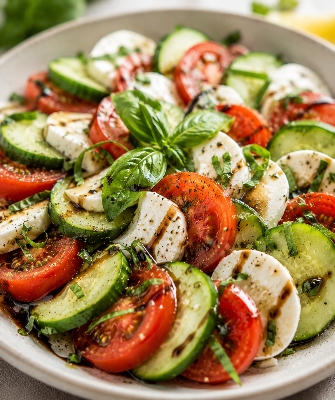 Easy Cucumber Caprese Salad | Fresh Healthy Summer Side Dish Recipe