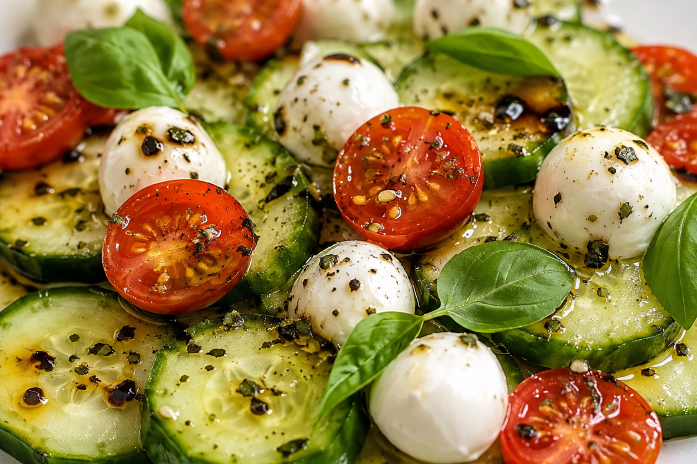 Easy Cucumber Caprese Salad | Fresh Healthy Summer Side Dish Recipe