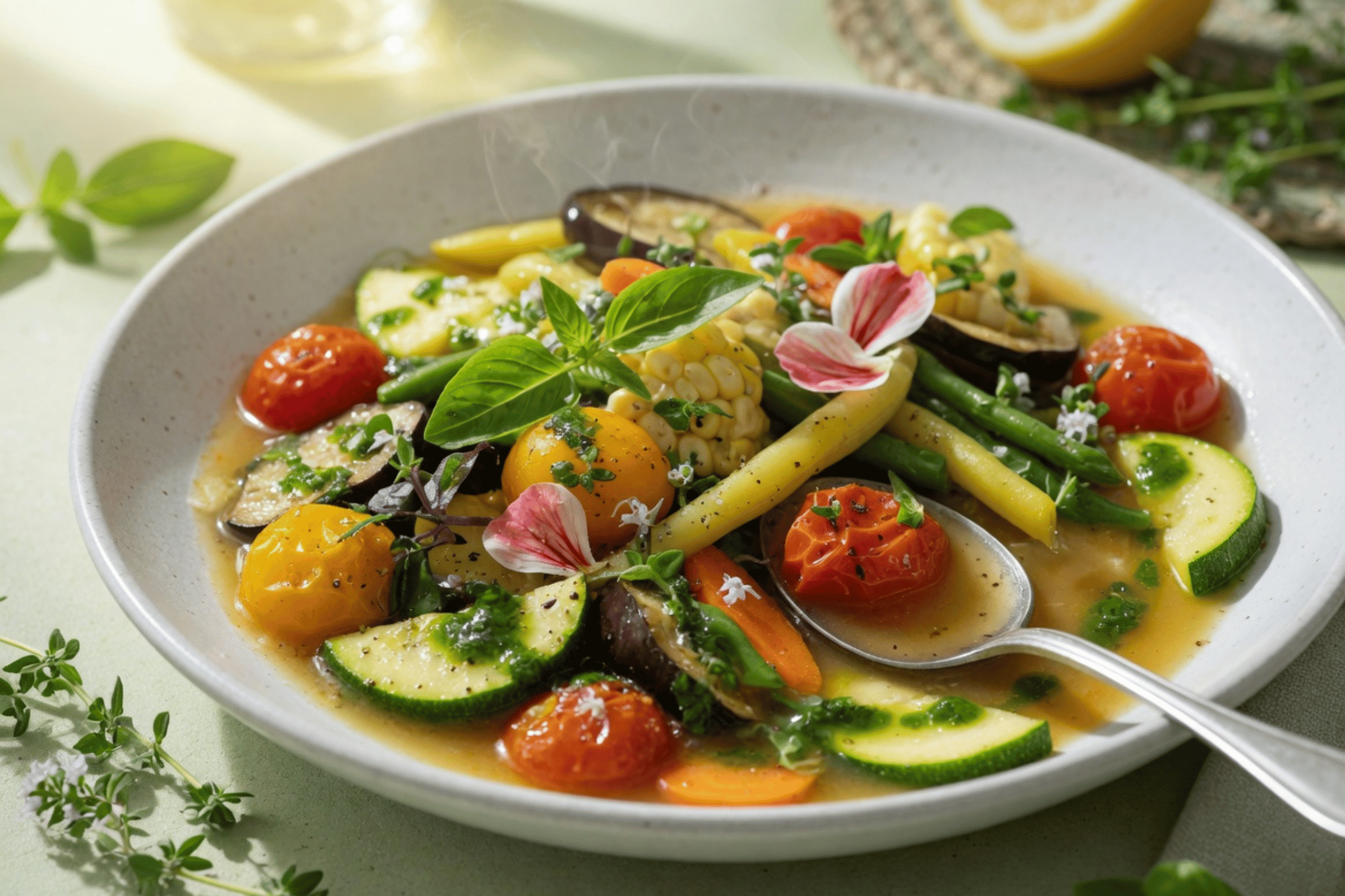 Summer Vegetable Stew | Easy Healthy Garden Fresh Dinner Recipe
