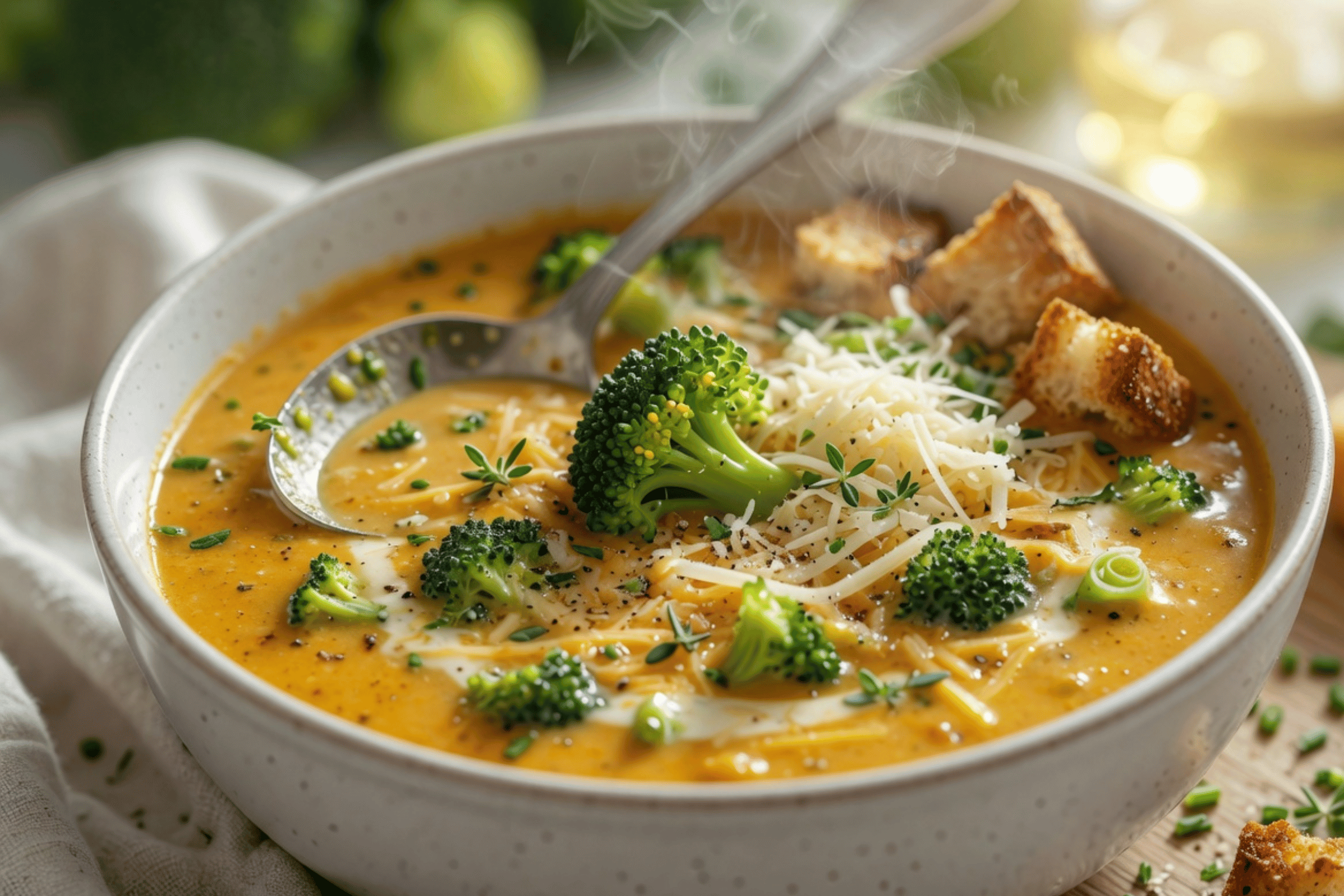 High-Protein Broccoli Cheddar Soup | Easy Healthy Comfort Food Recipe
