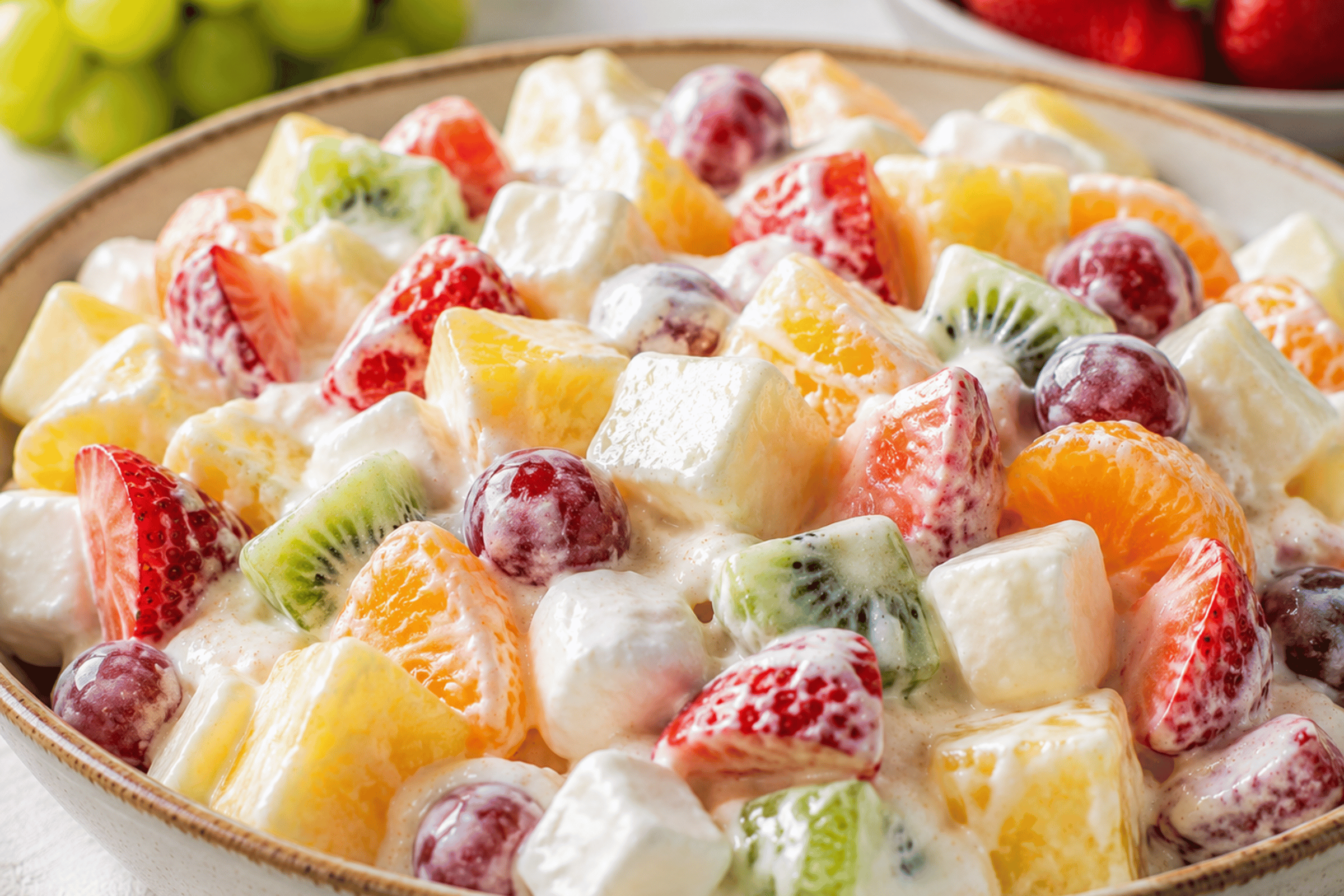 Easy Creamy Fruit Salad: No-Bake Refreshing Summer Dessert Recipe