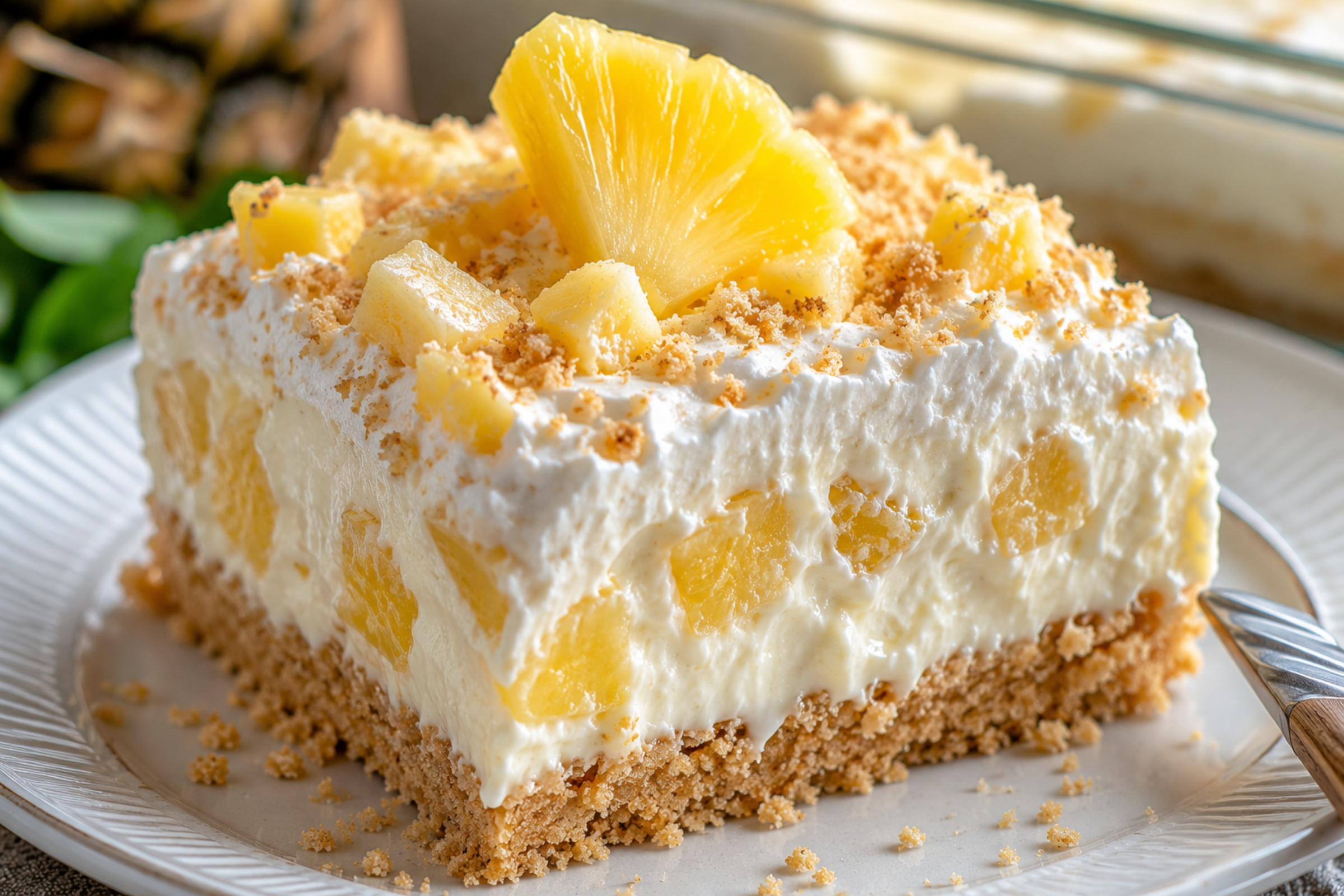 NO-BAKE PINEAPPLE CREAM DESSERT | Easy Tropical Summer Treat Recipe