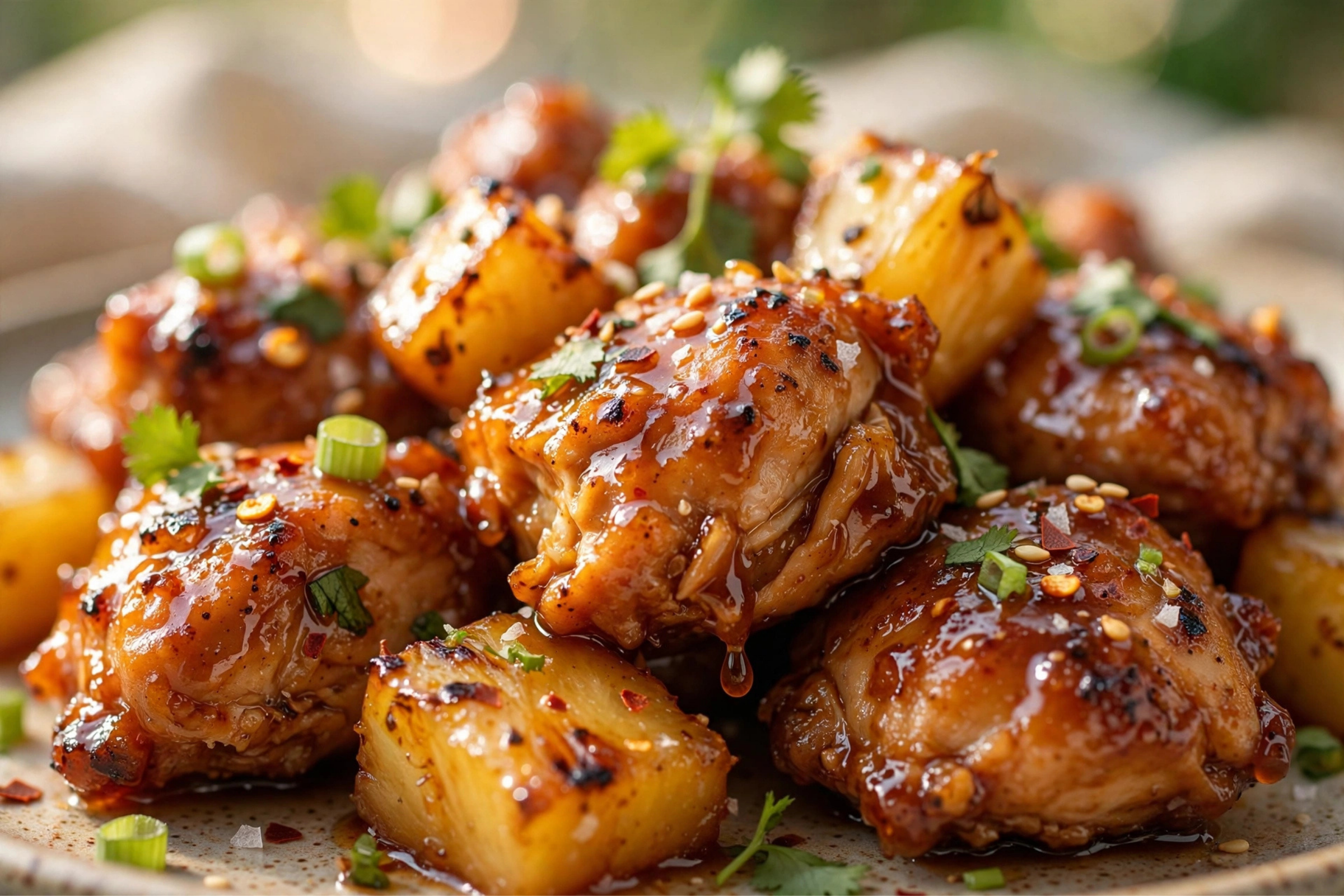 Sweet Sticky Pineapple Bourbon Chicken | Easy Family Dinner Recipe with Tropical Flavor