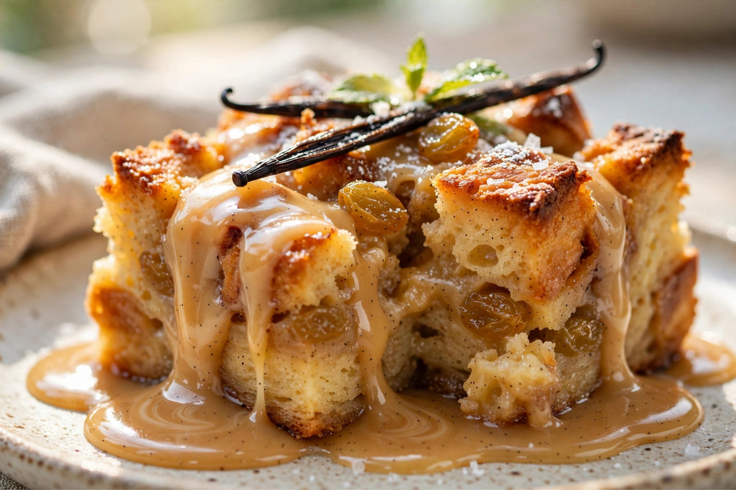 Bread Pudding with Vanilla Caramel Sauce | Easy Classic Comfort Dessert Recipe