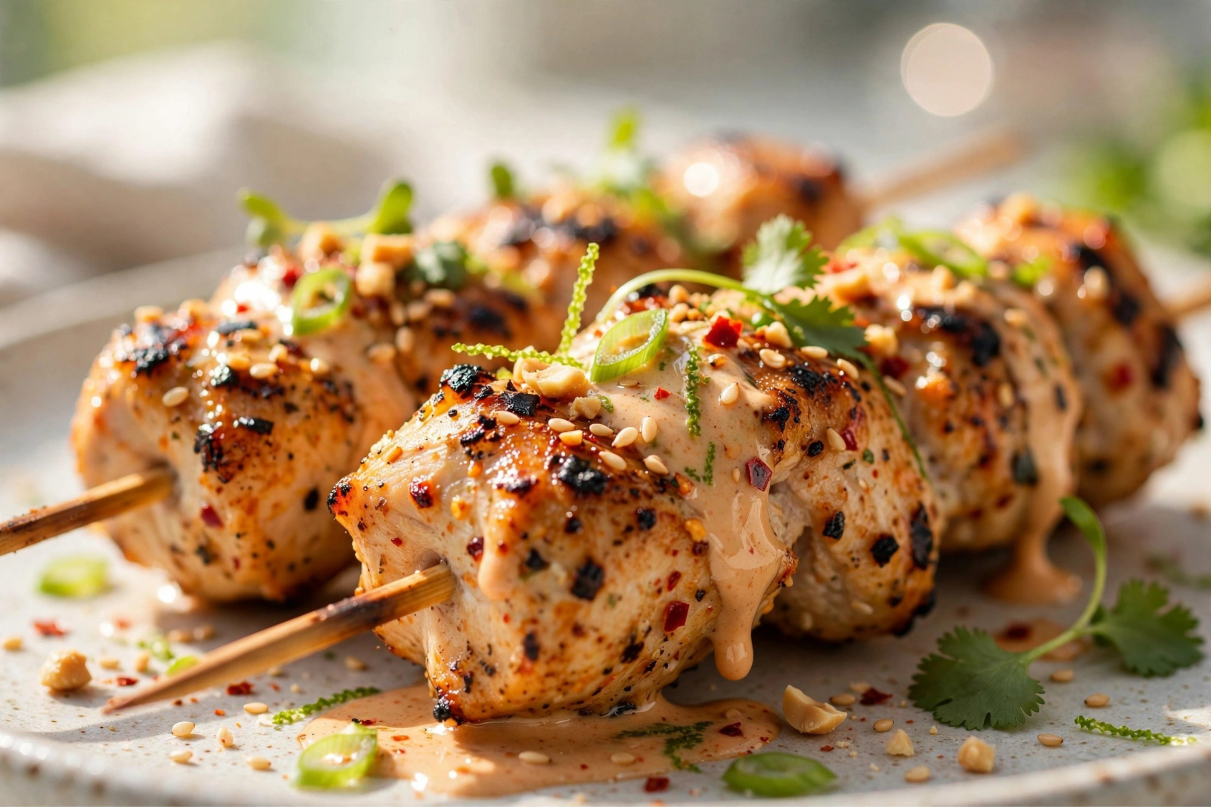 Bang Bang Chicken Skewers | Easy Spicy Grilled Chicken Recipe